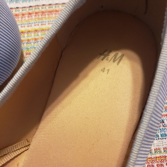 H&M Blue/White Stripe Flats 9.5 - Picture 2 of 4